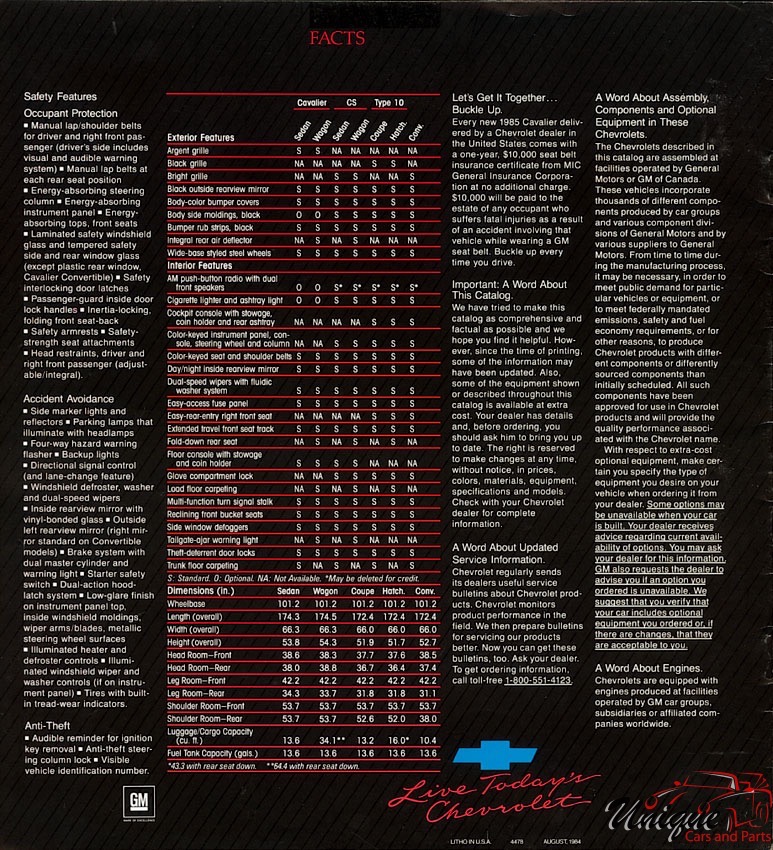 1985 Chevrolet Cavalier Brochure Page 8